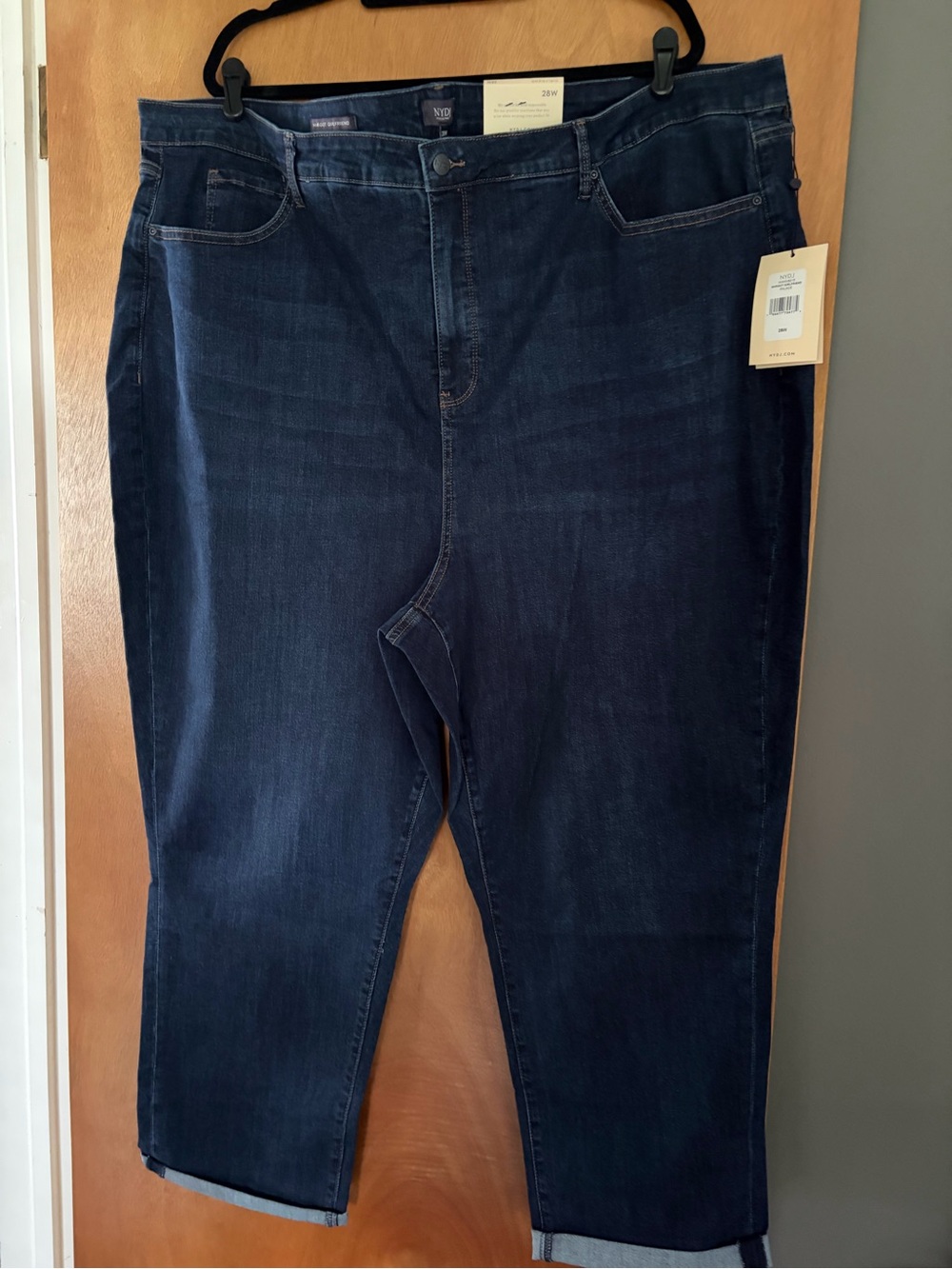 NYDJ Womans's Girlfriend Dark Blue Stretch Jeans